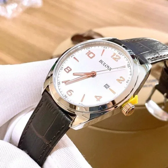 Bulova Black Leather 42mm Watch